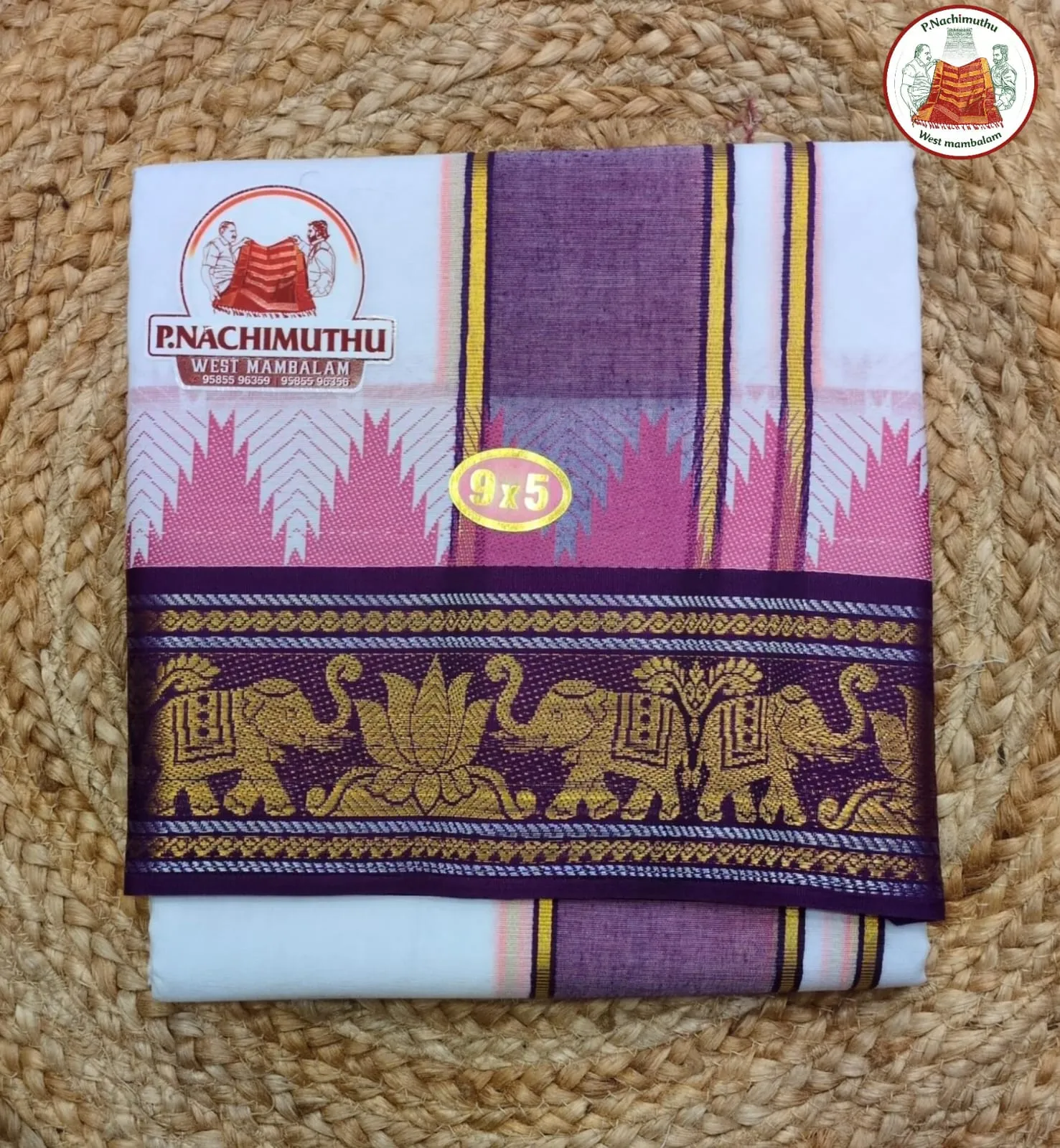 9x5 jacquard border dhoti