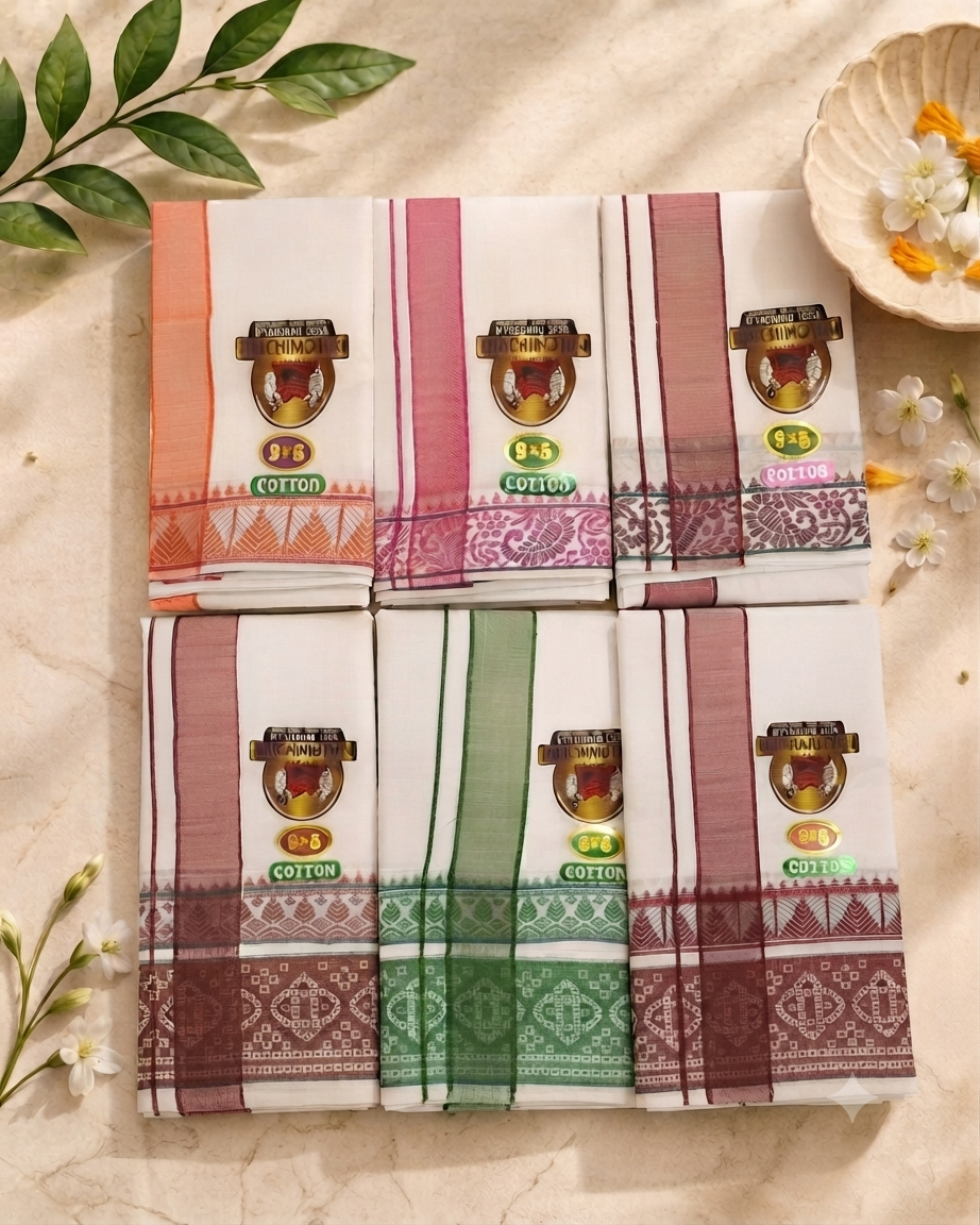 pure cotton thread border dhoti 95